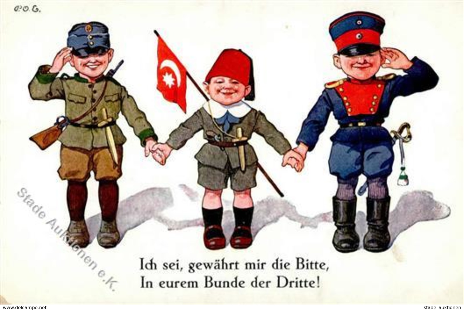 DEUTSCHLAND-TÜRKEI - 3er-BUND Kriegspostkarte 39 I-II - Guerre 1914-18