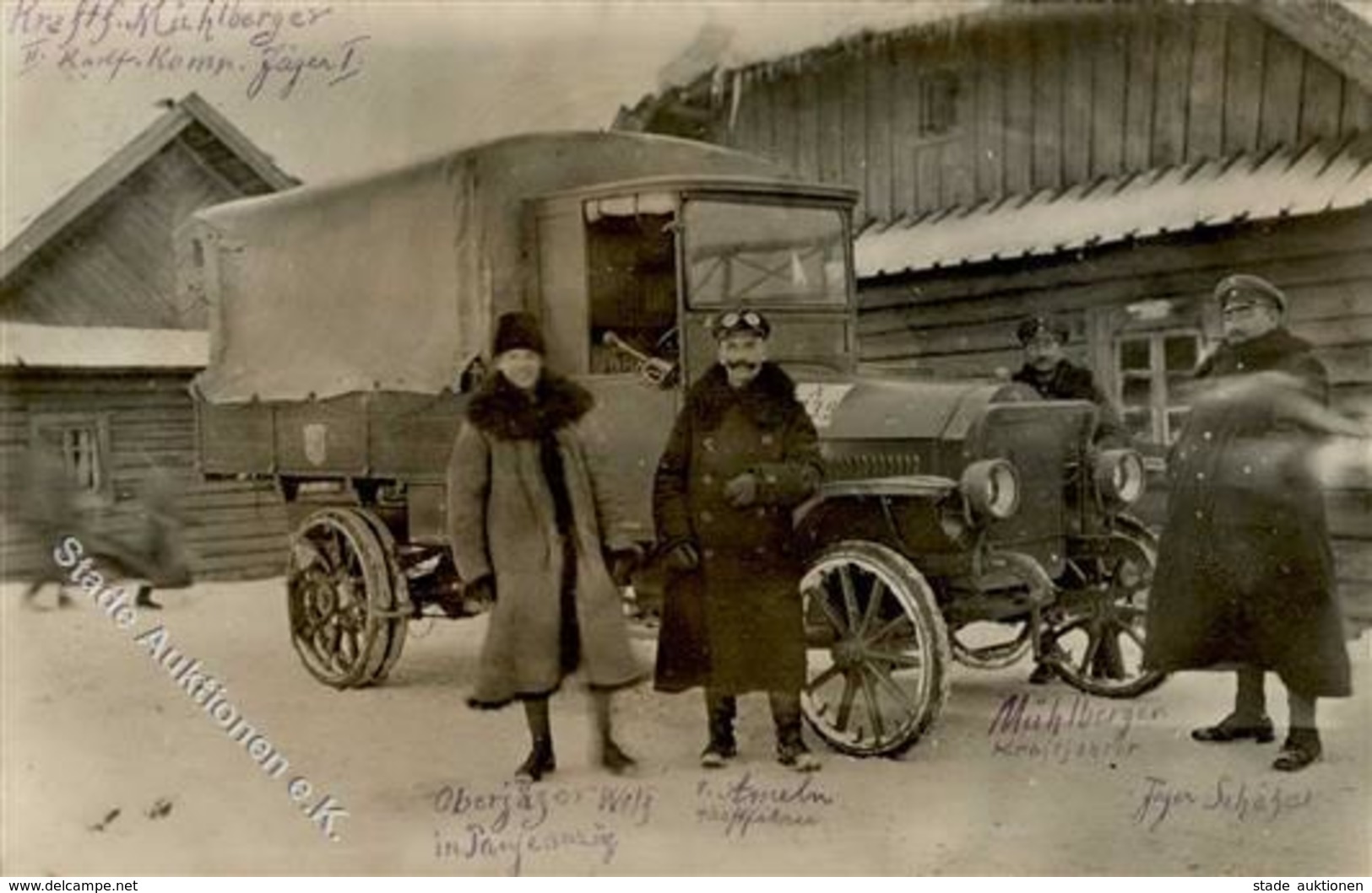 WK I II. Kraftf. Komp. Jäger I. Foto AK 1917 I-II - War 1914-18