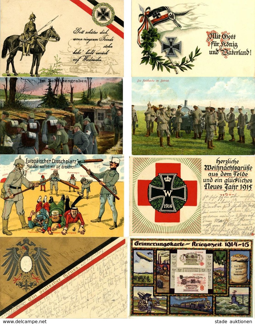 WK I Partie Mit über 50 Ansichtskarten Meist Rotes Kreuz Und Patriotik I-II - Weltkrieg 1914-18