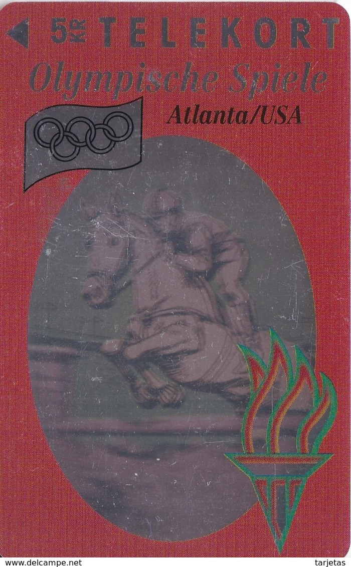 TARJETA DE DINAMARCA DE LAS OLIMPIADAS DE TIRADA 11000 (SHIP) (OLYMPISCHE SPIELE) HIPICA - CABALLO - HORSE - Dinamarca