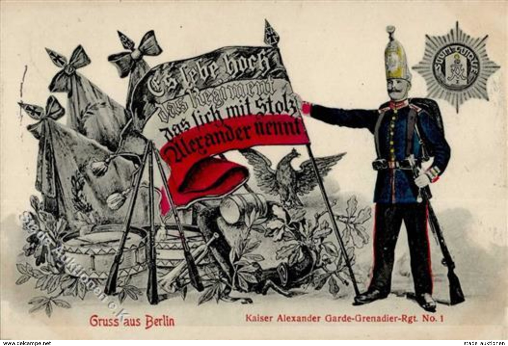 Regiment Berlin Mitte (1000) Nr. 1 Garde Grenadier Regt. Kaiser Alexander 1910 I-II - Regiments