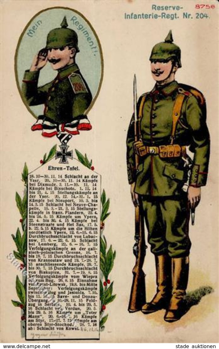 Regiment Berlin Mitte (1000) Nr. 204 Reserve Infant. Regt. 1916 I-II - Regiments