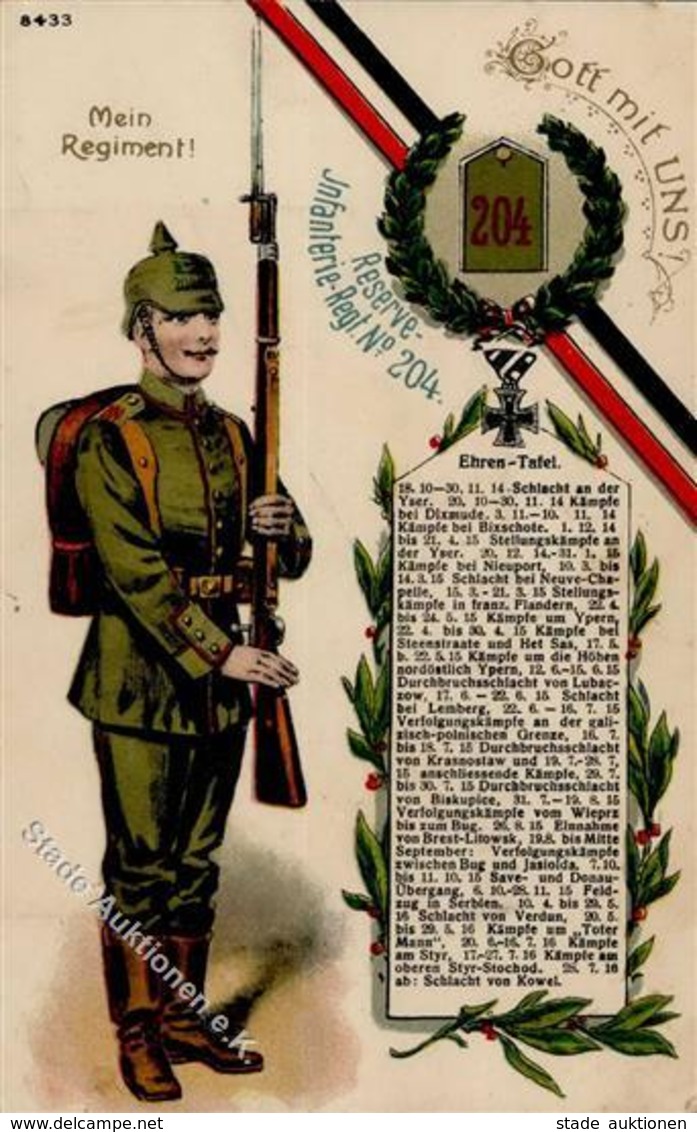 Regiment Berlin Mitte (1000) Nr. 204 Reserve Infant. Regt. 1917 I-II - Regimente