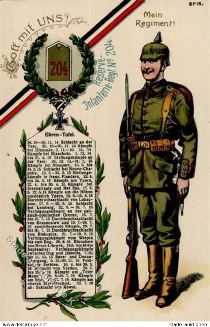 Regiment Berlin Mitte (1000) Nr. 204 Reserve Infant. Regt. I-II - Reggimenti