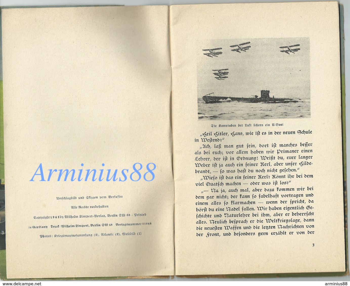 "Was jeder vom deutschen U-BOOT wissen muß" von Korvettenkapitän (Ing.) Max BARTSCH - Wilhelm Limpert Verlag, 1941