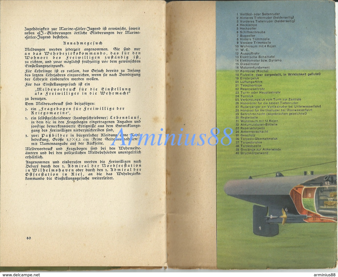 "Was jeder vom deutschen U-BOOT wissen muß" von Korvettenkapitän (Ing.) Max BARTSCH - Wilhelm Limpert Verlag, 1941