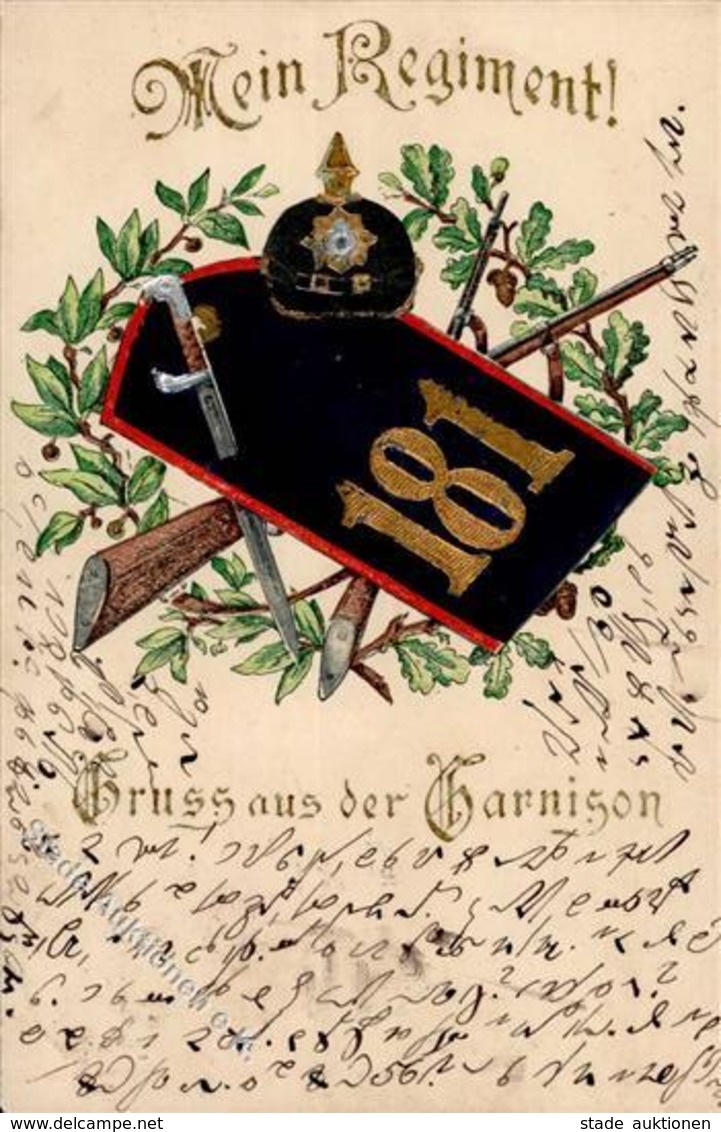 Regiment Chemnitz (O9000) Nr. 181 Infant. Regt. Garnison Prägedruck 1904 I-II - Regimente