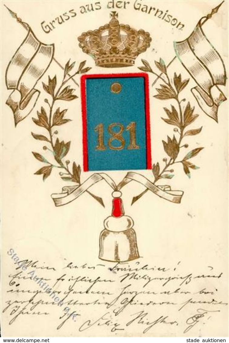 Regiment Chemnitz (O9000) Nr. 181 Infant. Regt. Garnison Prägedruck I-II (fleckig) - Regiments