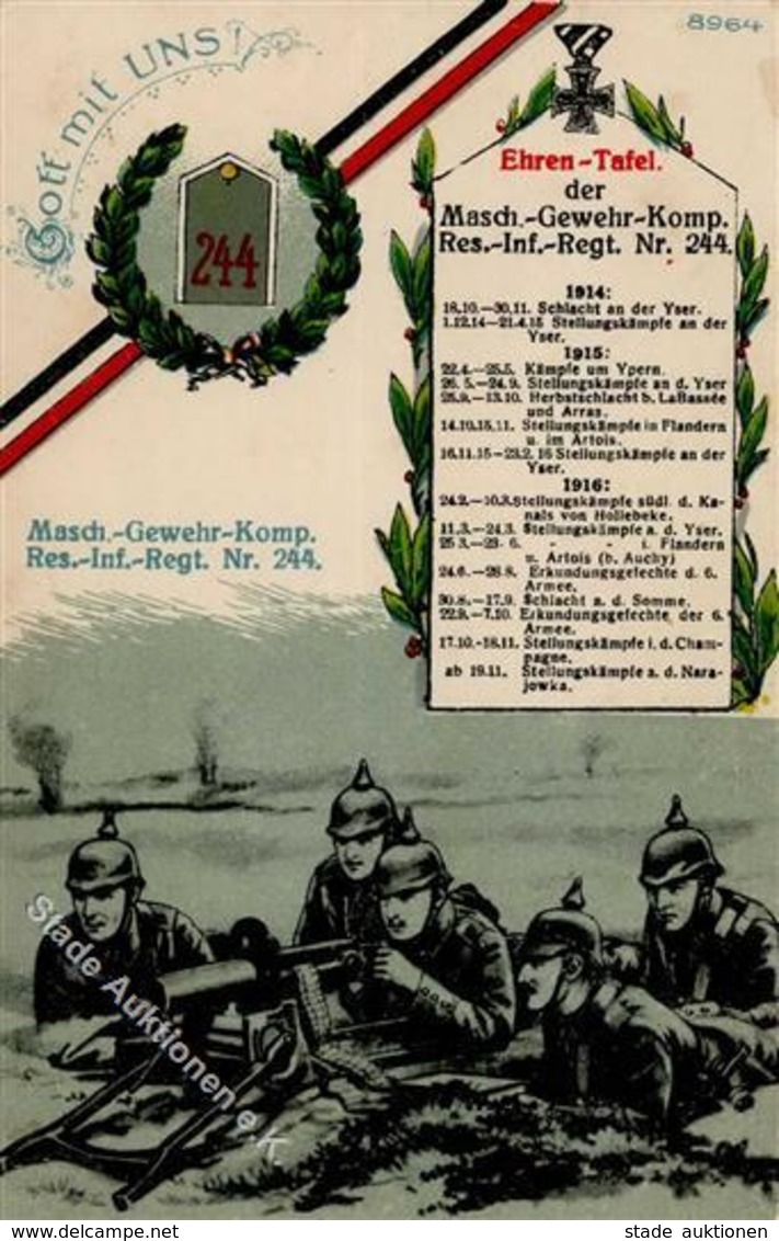 Regiment Chemnitz (O9000) Nr. 244 Reserve Infant. Regt. 1917 I-II - Regimente