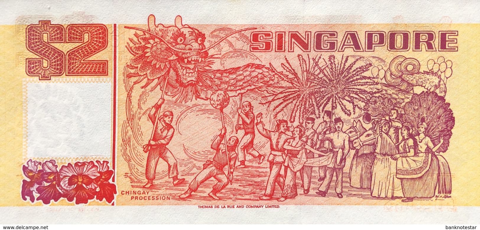 Singapore 2 Dollars, P-27 (1990) - UNC - Singapore