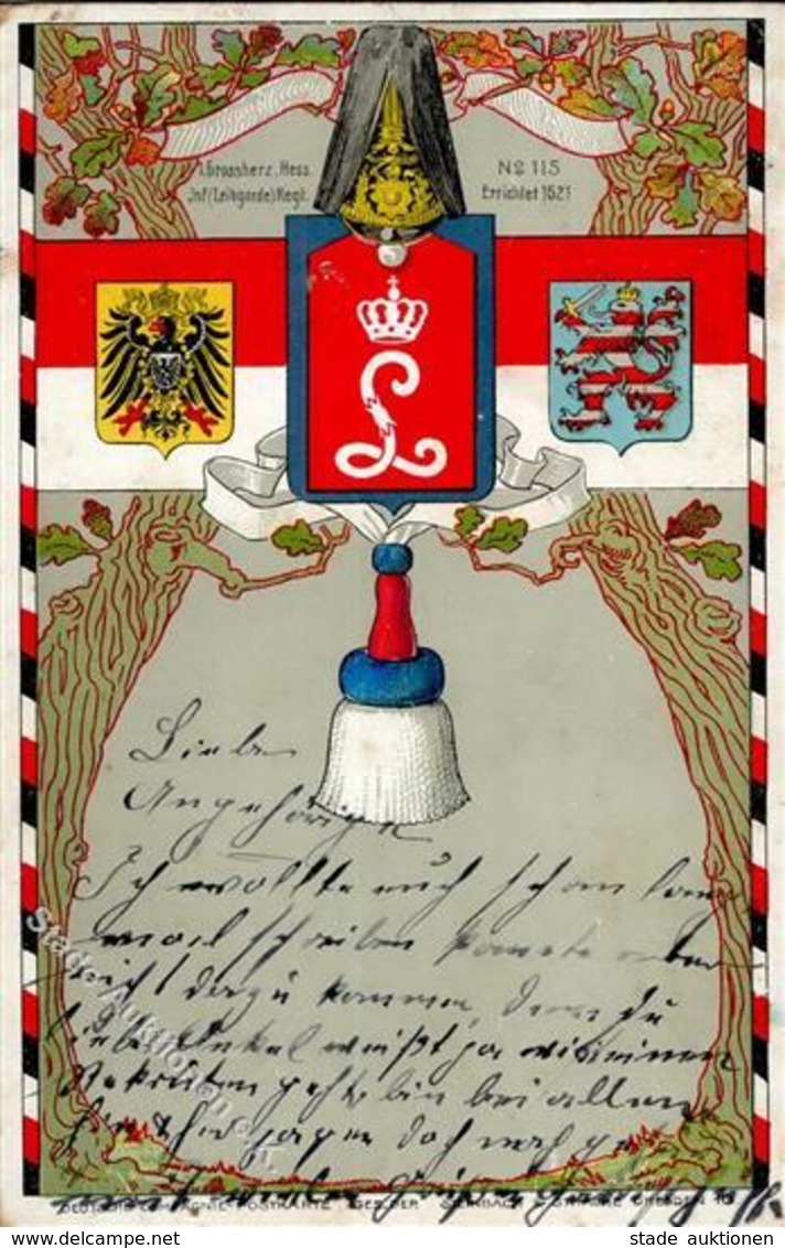 Regiment Darmstadt (6100) Nr. 115 Infant. Regt. 1902 I-II (fleckig) - Regimente