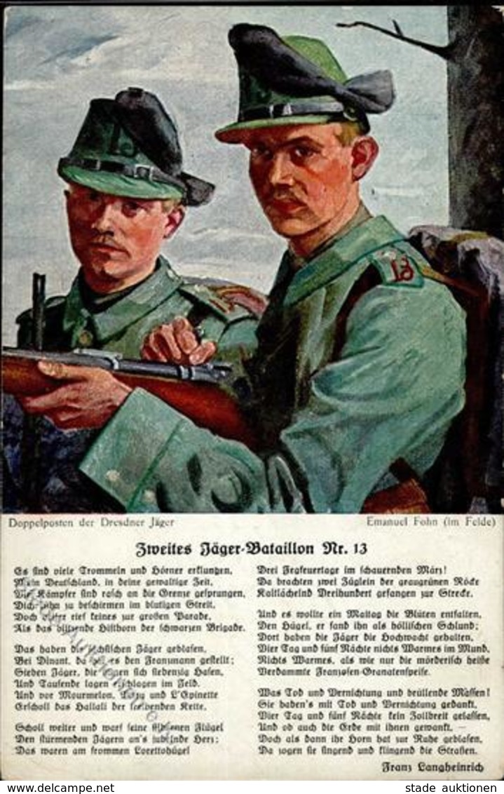 Regiment Dresden (O8000) Nr. 13 2. Jäger Bataillon 1916 I-II - Regimente