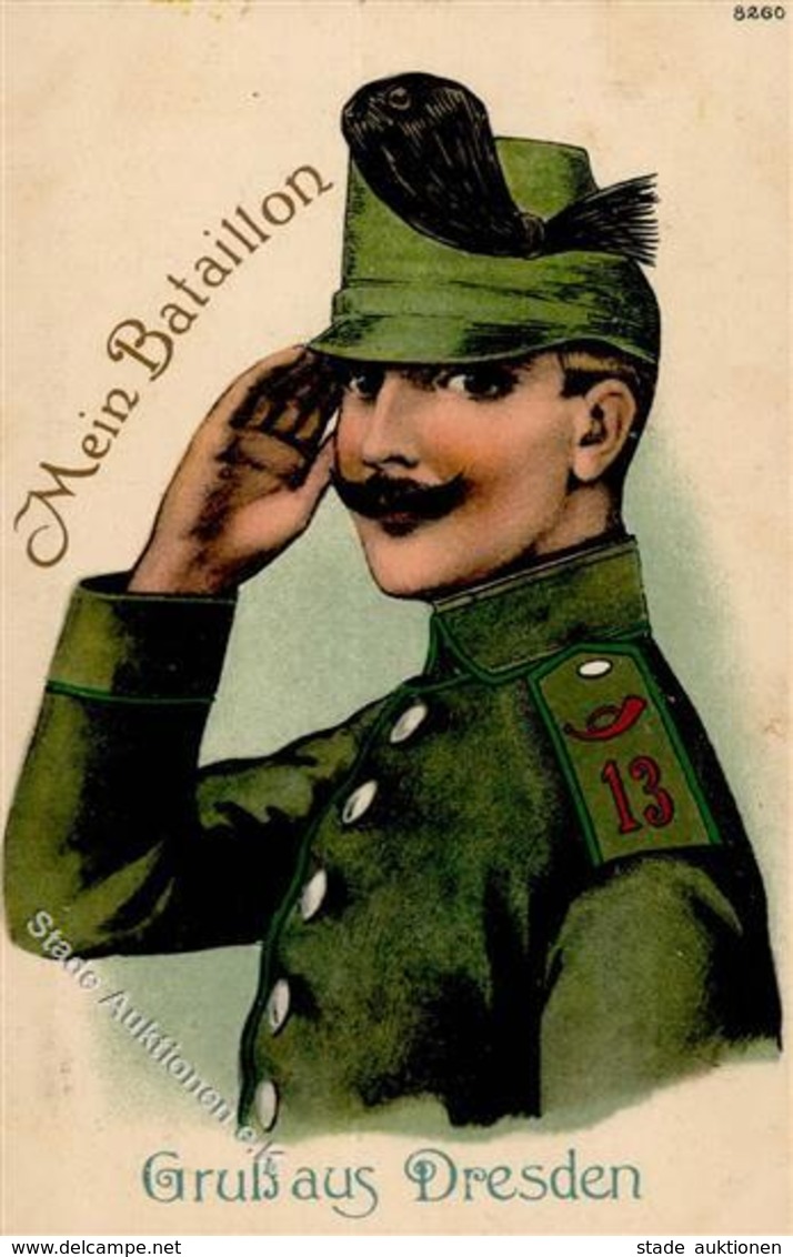 Regiment Dresden (O8000) Nr. 13 2. Sächs. Jäger Bataillon 1915 I-II - Regimientos