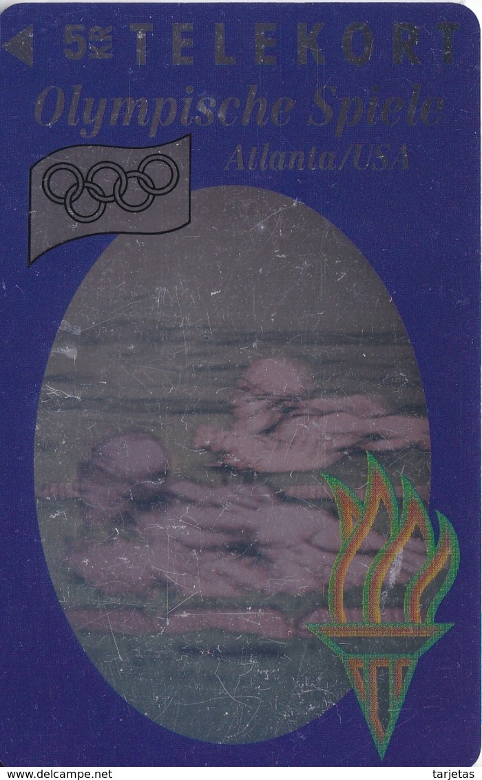 TARJETA DE DINAMARCA DE LAS OLIMPIADAS DE TIRADA 6000 (SHIP) (OLYMPISCHE SPIELE) NATACION - Dinamarca