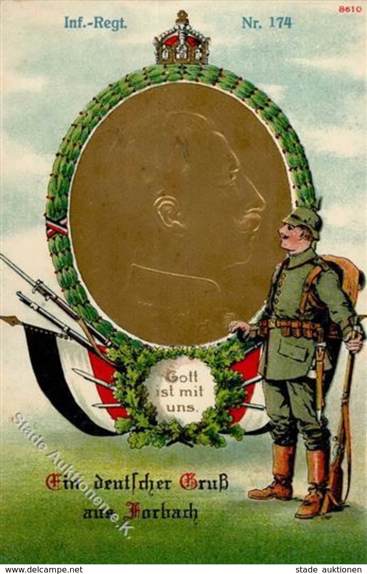 Regiment Forbach (7564) Nr. 174 Infant. Regt. Prägedruck 1916 I-II - Regimente