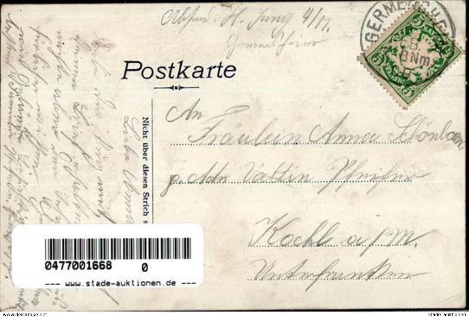 Regiment Germersheim (6728) Nr. 17 Infant. Regt. Garnison 1908 I-II (fleckig) - Regimente