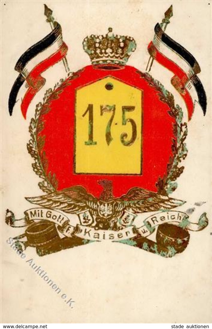 Regiment Graudenz Nr. 175 Infant. Regt. Prägedruck 1907 I-II (fleckig) - Regimente