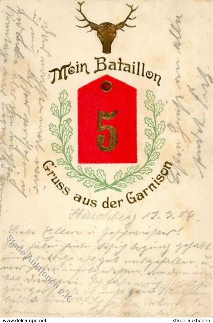 Regiment Hirschberg Im Riesengebirge Nr. 5 Jäger Garnison 1908 I-II - Regimente