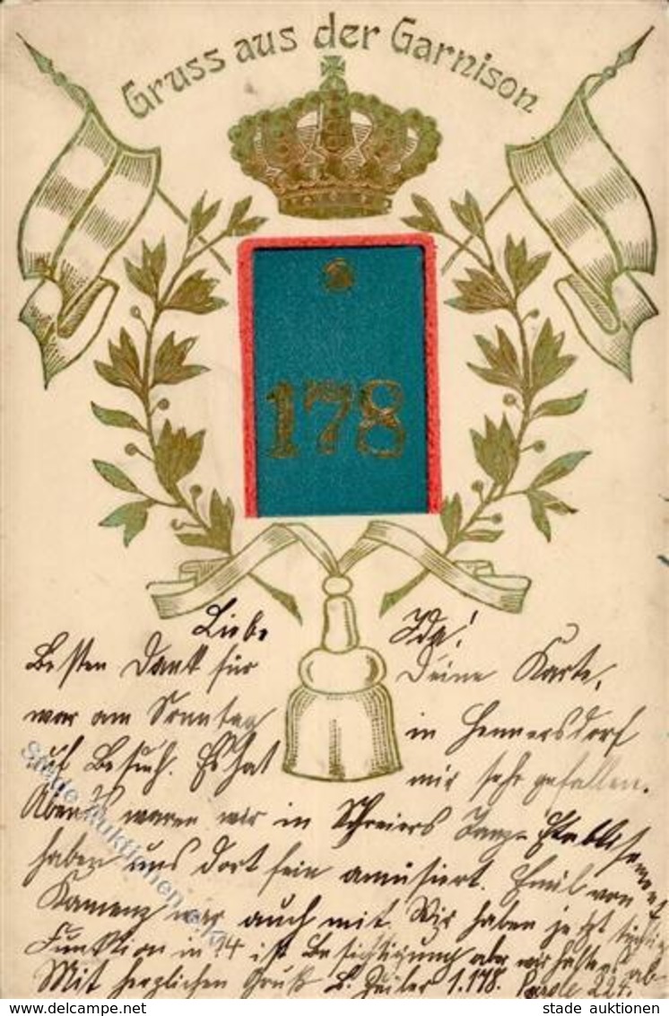 Regiment Kamenz (O8290) Nr. 178 Infant. Regt. Garnison Prägedruck I-II - Regimente