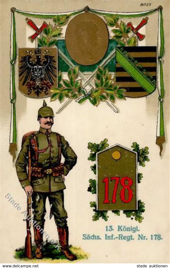 Regiment Kamenz (O8290) Nr. 178 Sächs. Infant. Regt. 1915 I-II - Regimente