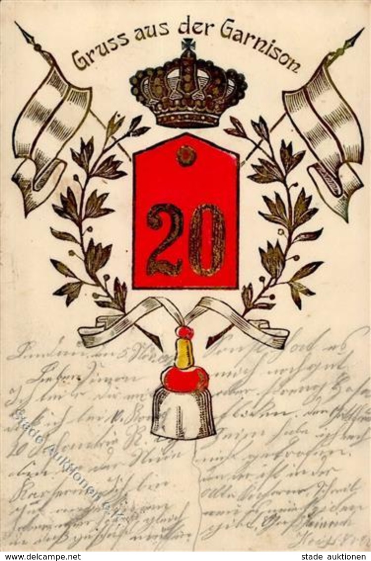 Regiment Landau (6740) Nr. 20 Infant. Regt. Prägedruck I-II - Regimente