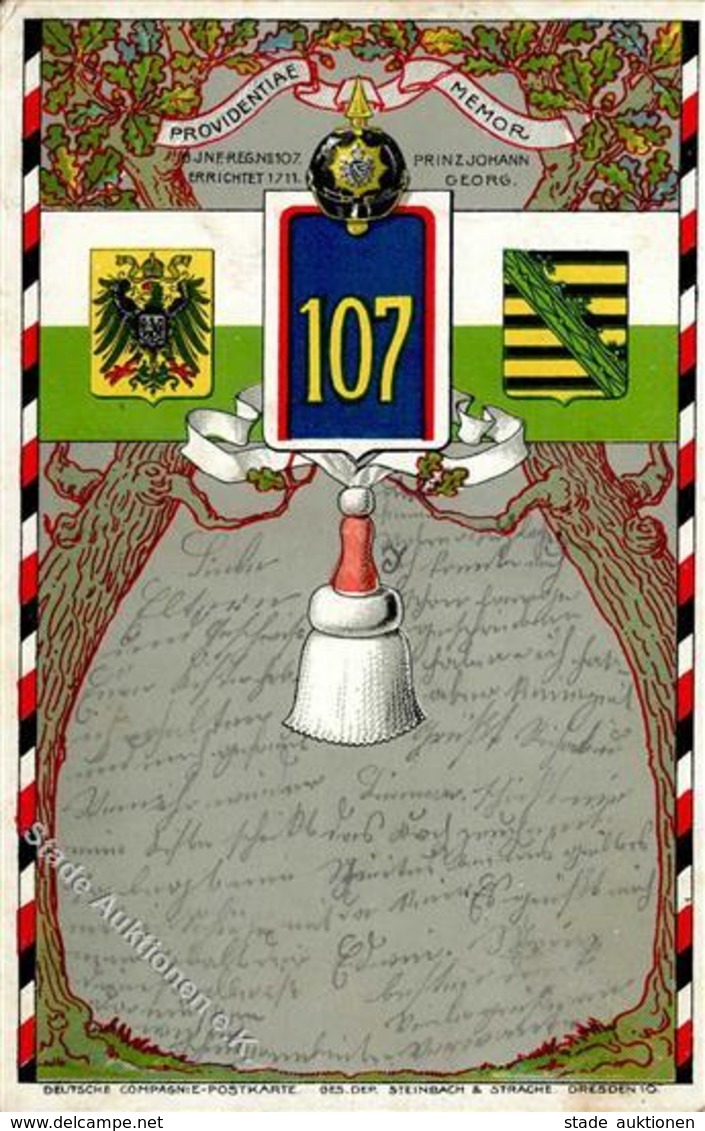 Regiment Leipzig (O7000) Nr. 107 Infant. Regt. 1905 I-II - Regimente