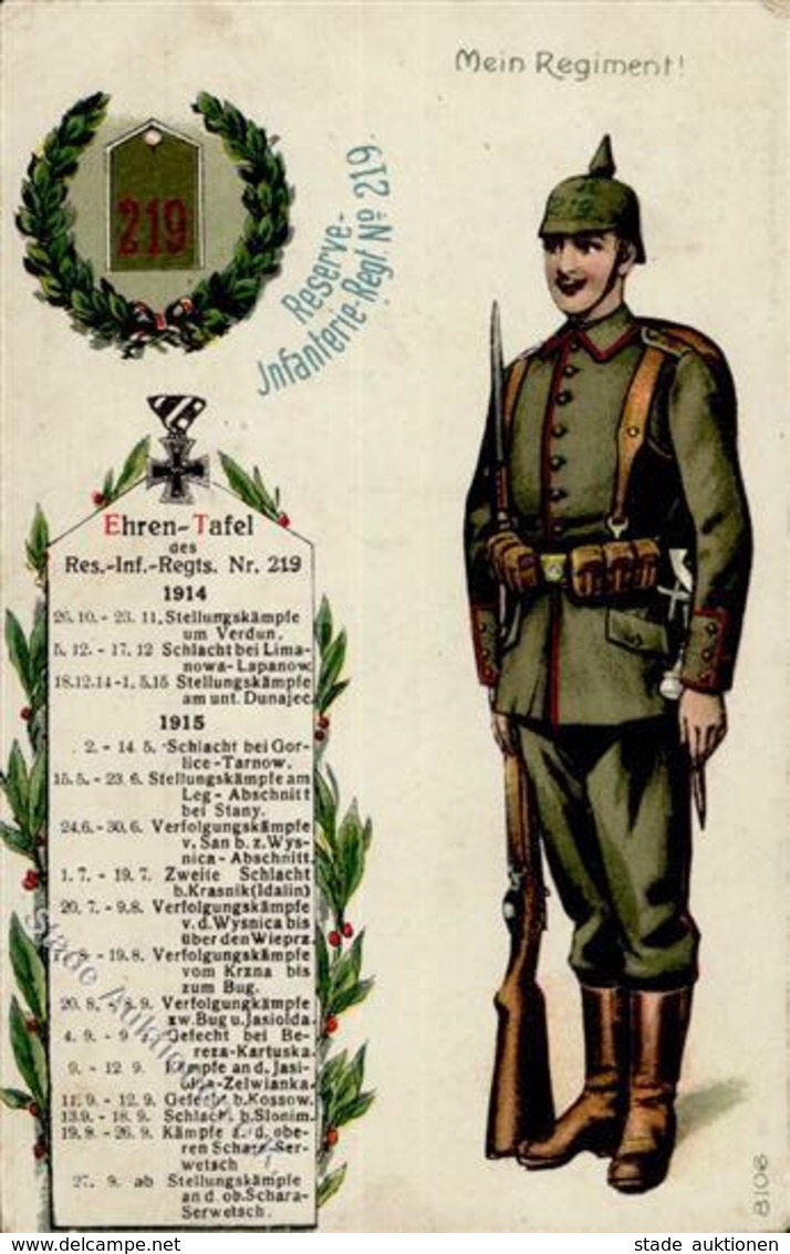 Regiment Mülheim (4330) Nr. 219 Reserve Infant. Regt. 1918 I-II - Regimente