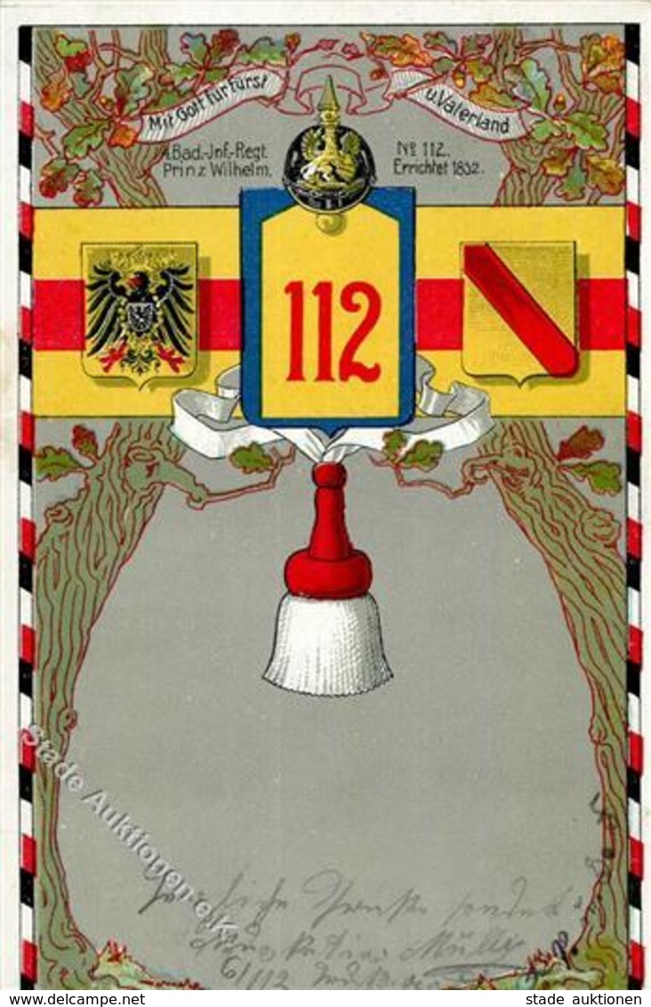 Regiment Mulhouse (68100) Frankreich Nr. 112 Infant. Regt. 1903 I-II - Regimente