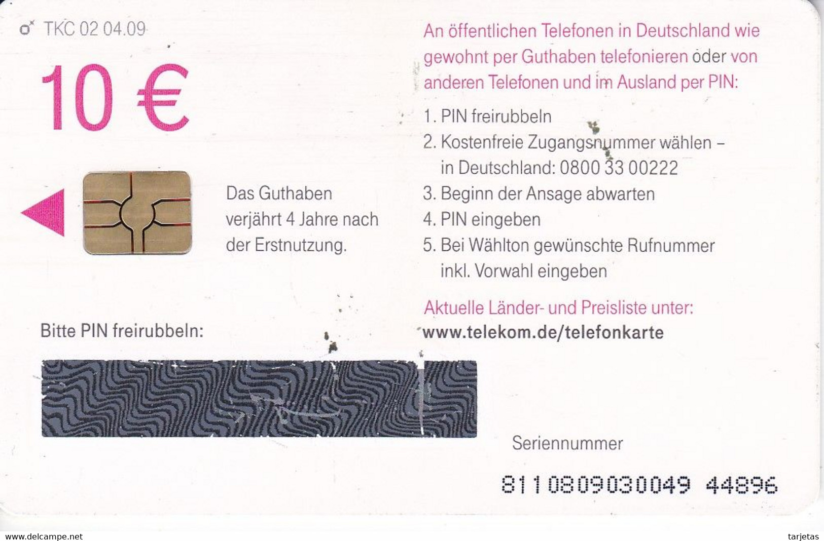 TKC 02 TARJETA DE ALEMANIA DE 10€ CON UNA NIÑA EN LA PLAYA FECHA 04/09 - C-Serie : Serie Da Collezione