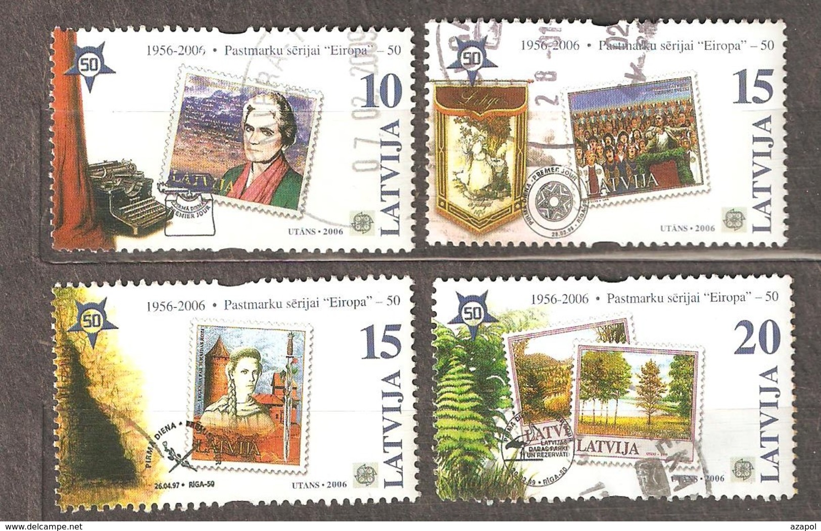 Europa CEPT: Full Set Of 4 Used Stamps From A Block, 2006, Latvia, Mi#Bl656-659. - 2006