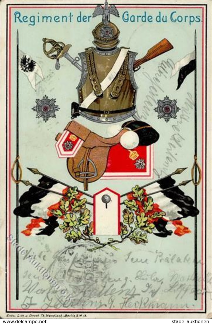 Regiment Schöneberg (1000) Regiment Der Garde Du Corps 1902 I-II (Stauchung) - Regimente