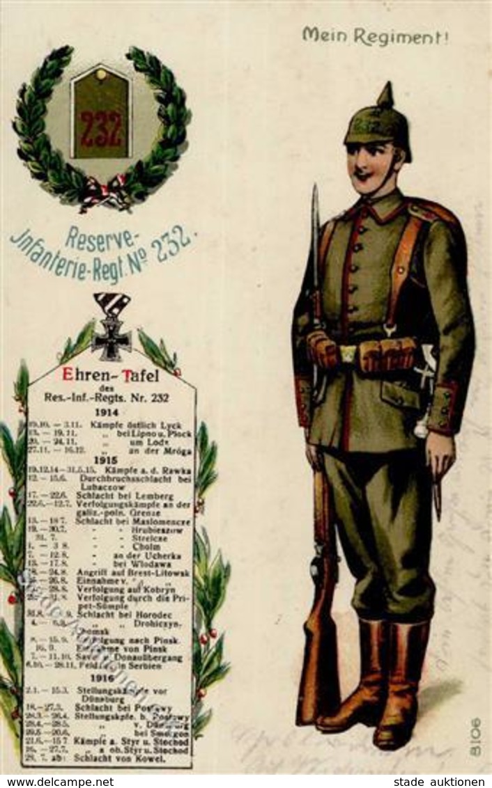 Regiment Torgau (O7290) Nr. 232 Reserve Infant. Regt. 1917 I-II - Regimente