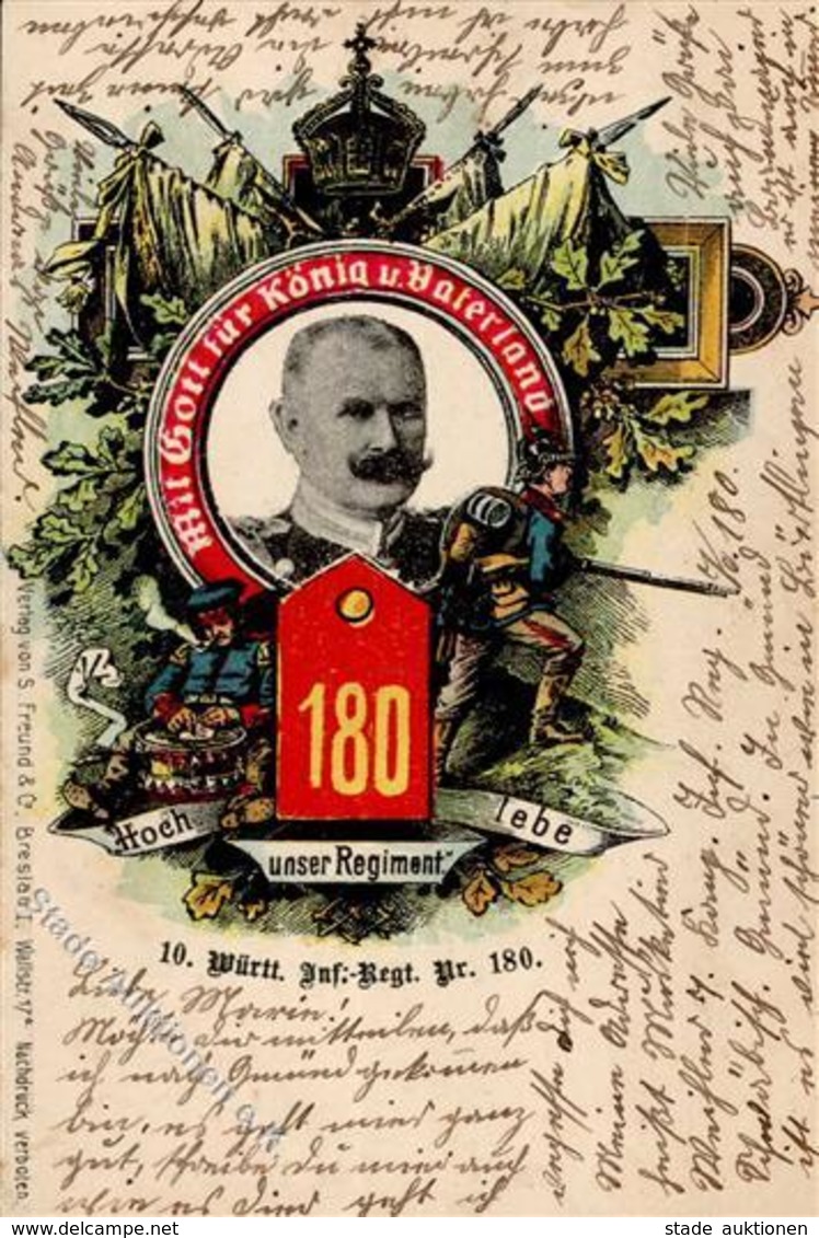 Regiment Tübingen (7400) Nr. 180 Infant. Regt. 1905 I-II - Regimente