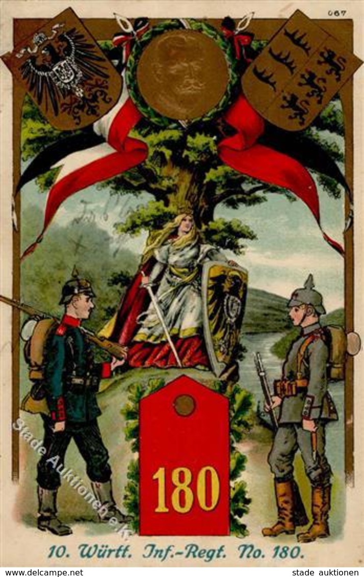 Regiment Tübingen (7400) Nr. 180 Infant. Regt. 1911 I-II (Stauchung) - Regimente