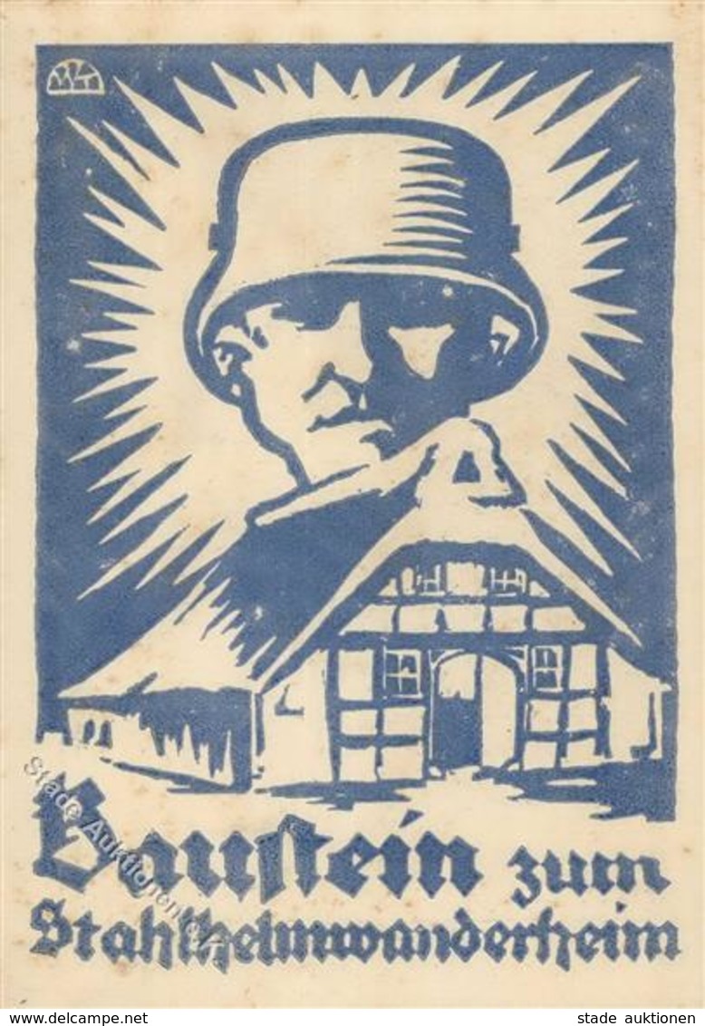 Weimarer Republik Baustein Zum Stahlhelmwanderheim I-II (fleckig) - Storia
