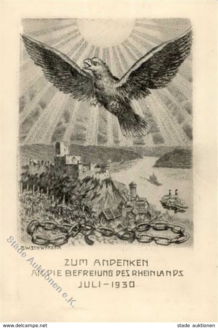 Weimarer Republik Befreiung Des Rheinlands Sign. Schwenzer  Künstlerkarte I-II - Storia