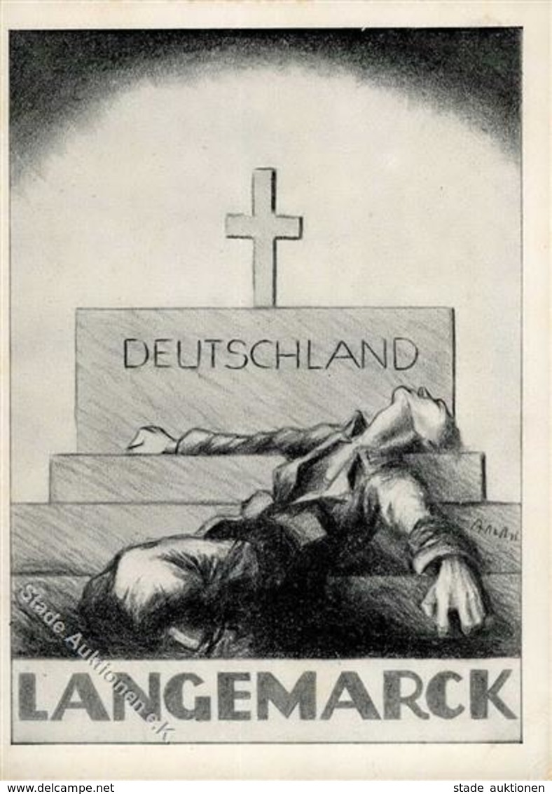 Weimarer Republik Langemarck Spende Künstlerkarte I-II - History