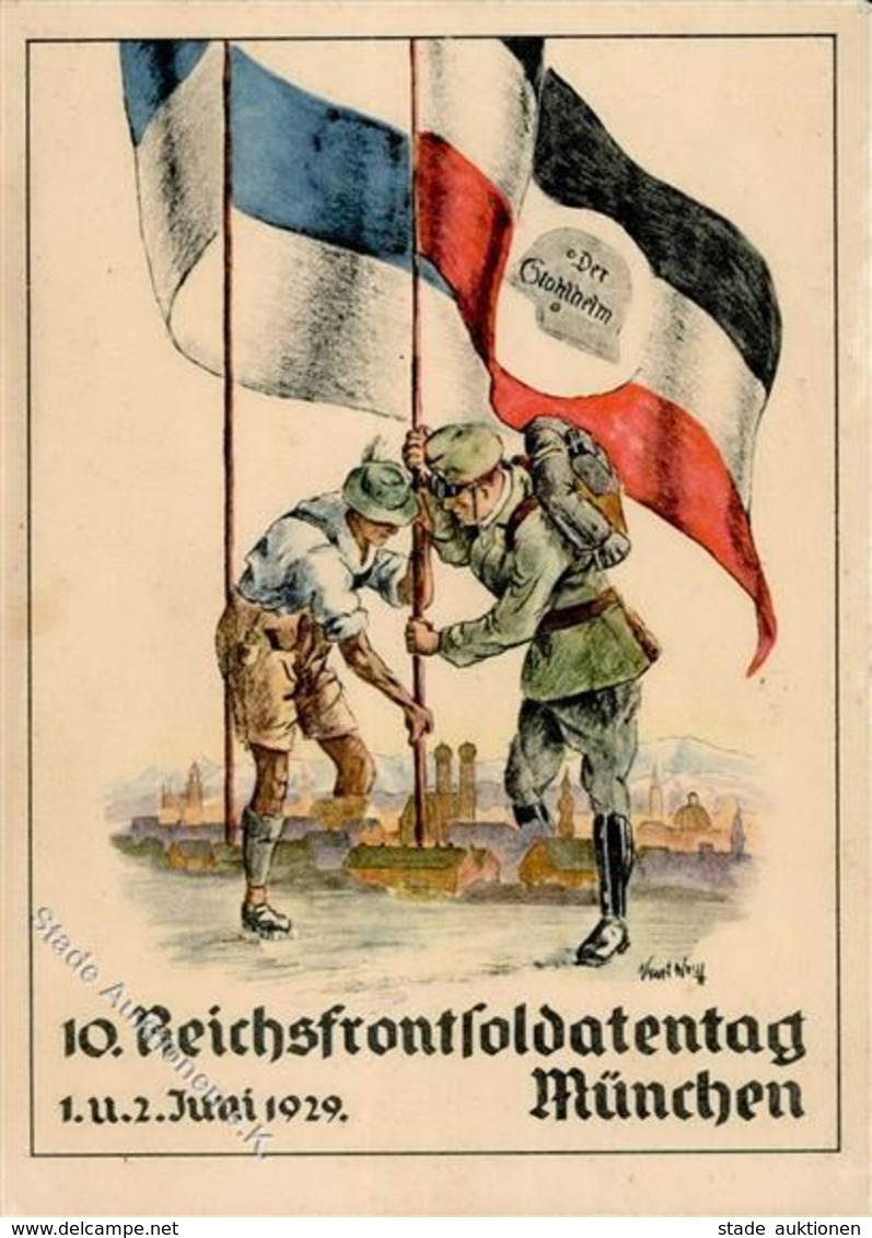 Weimarer Republik München (8000) 10. Reichsfrontsoldatentag Der Stahlhelm Künstlerkarte I-II - History