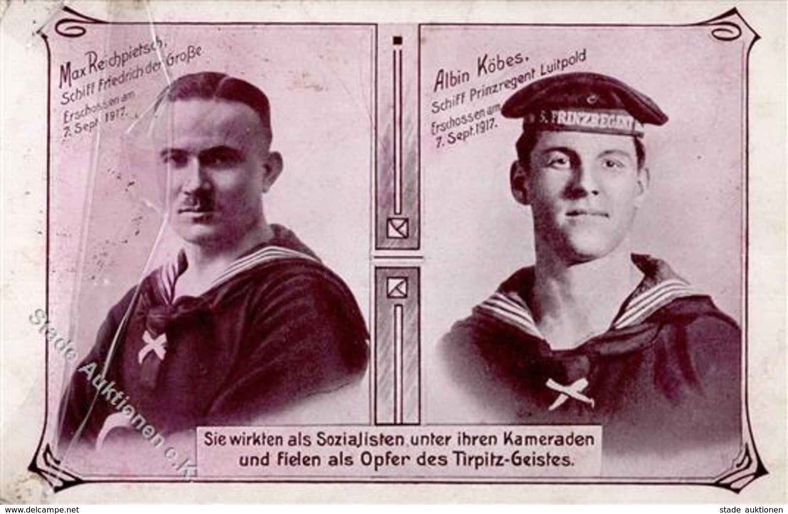 REVOLUTION 1918/19 - MARINE-Soldaten Opfer Des TIRPITZ-Geistes 1917 I-II - Guerre