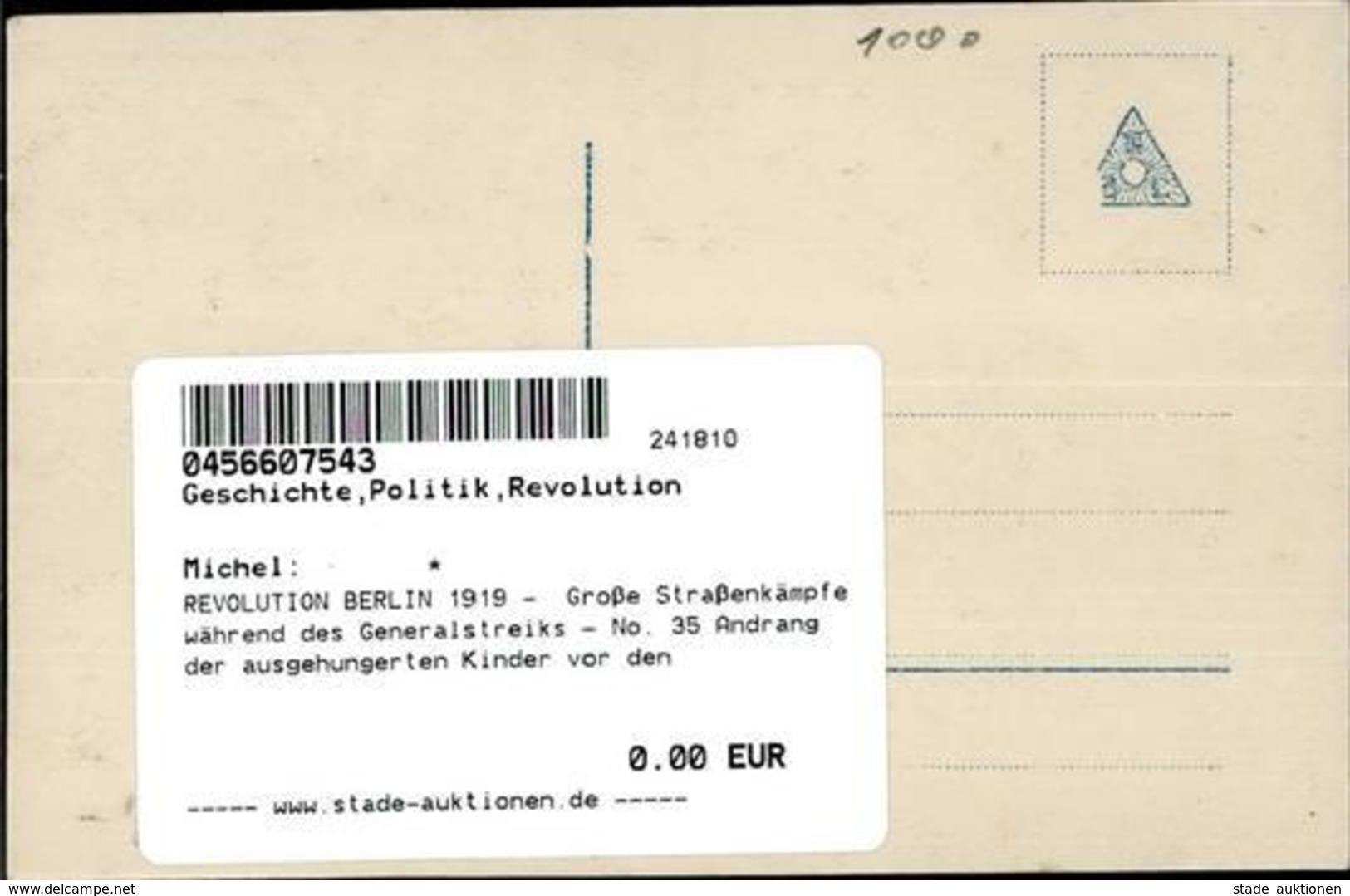 REVOLUTION BERLIN 1919 -  Große Straßenkämpfe Während Des Generalstreiks - No. 35 Andrang Der Ausgehungerten Kinder Vor  - Krieg