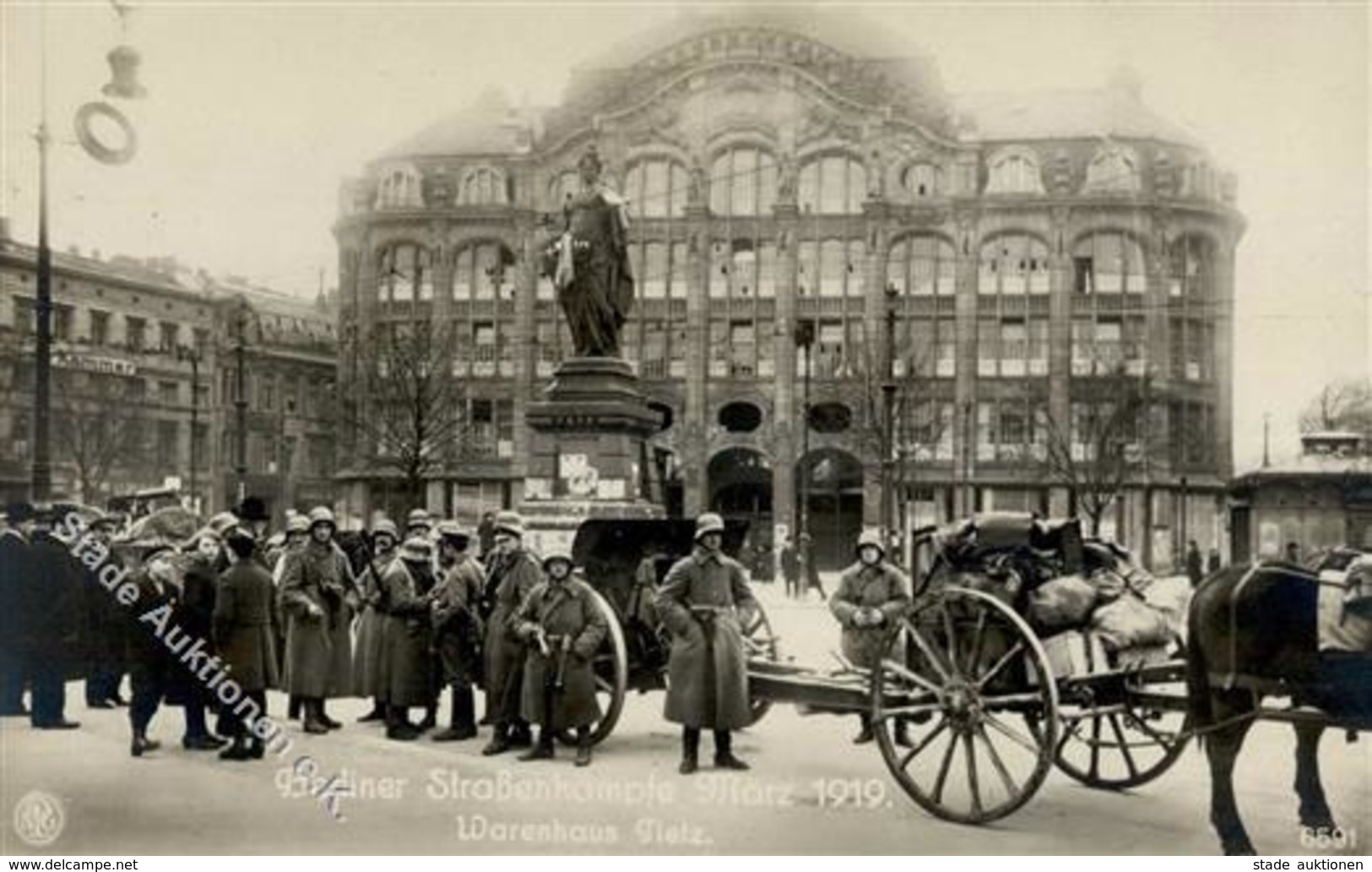 REVOLUTION BERLIN 1919 - Berliner Straßenkämpfe März 1919 - NPG 6591 Warenhaus TIETZ I - Krieg