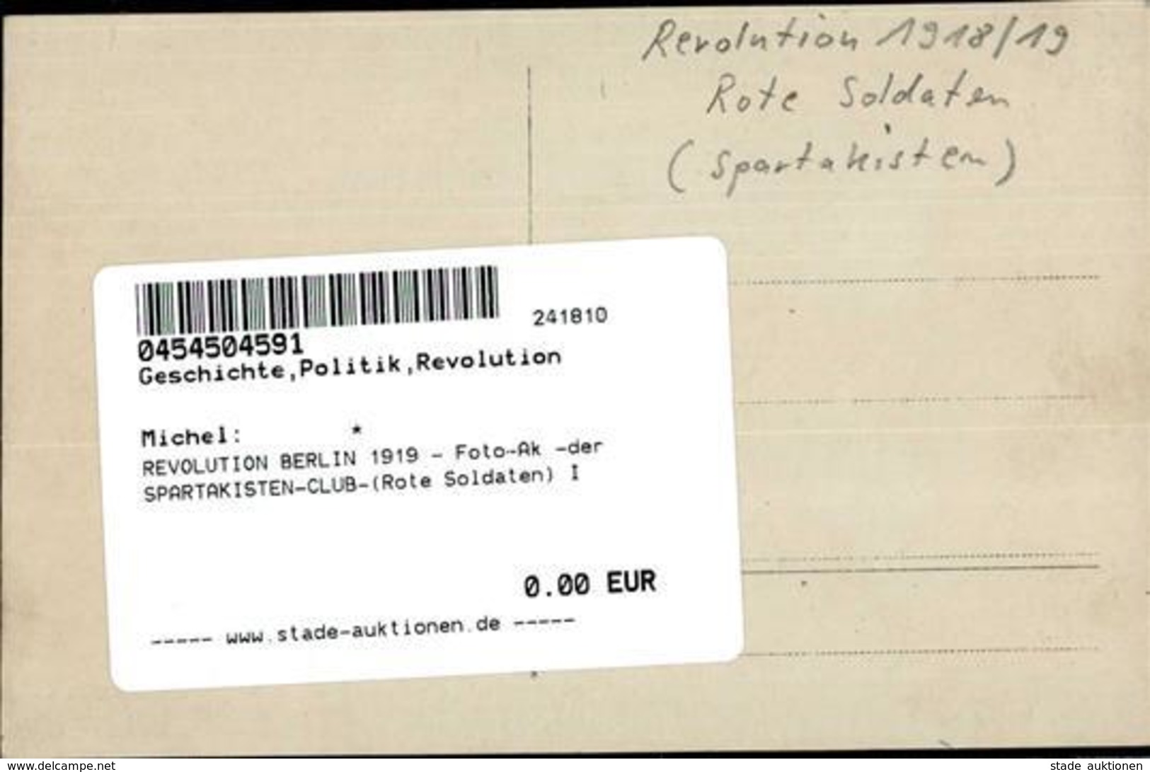 REVOLUTION BERLIN 1919 - Foto-Ak -der SPARTAKISTEN-CLUB-(Rote Soldaten) I - Oorlog