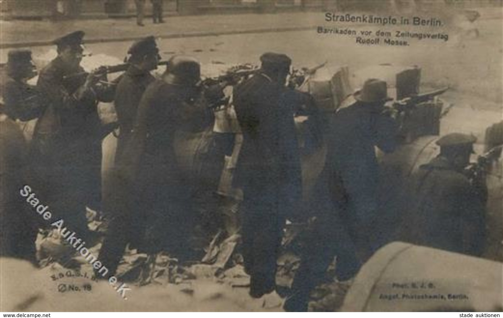 REVOLUTION BERLIN 1919 - STRAßENKÄMPFE In Berlin Nr. 18 - Barrikaden Vor Dem Zeitungsverlag Rudolf Mosse I - Krieg