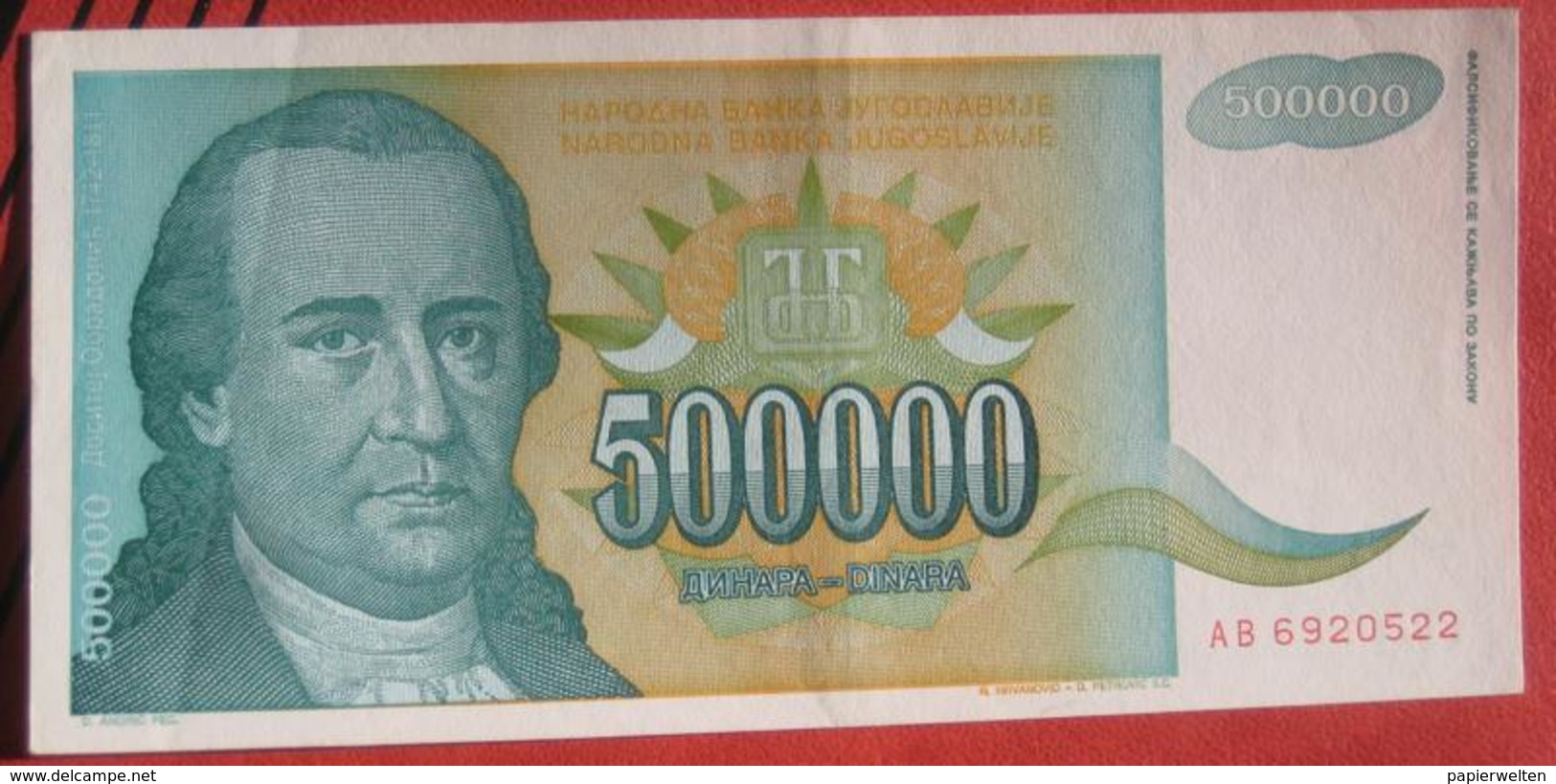 500000 Dinara 1993 (WPM 131) - Jugoslawien