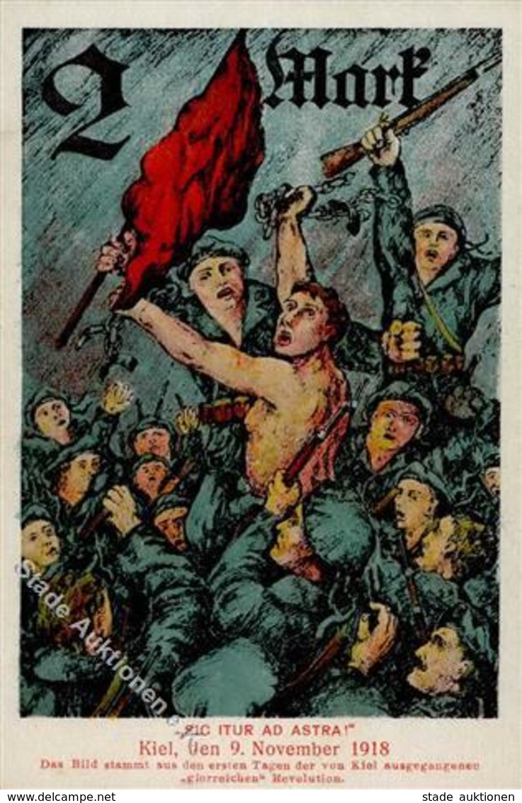 REVOLUTION KIEL 1918 - Seltene Propa-Karte -KIEL 9.November 1918- Keine Ak I - Guerre