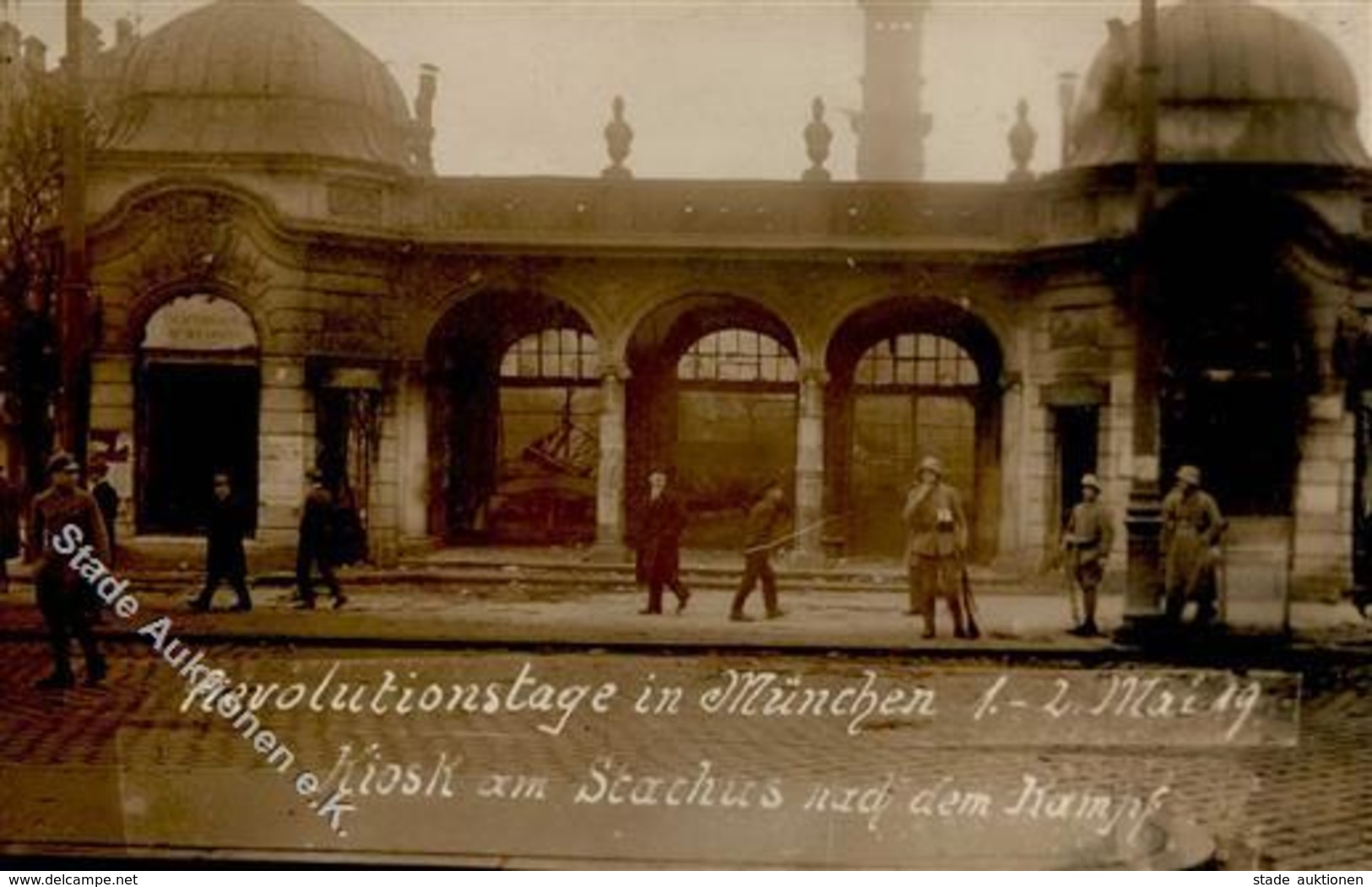 REVOLUTION MÜNCHEN 1919 - Kiosk Am Stachus Nach Dem Kampf Mai 1919 I-II - Guerre