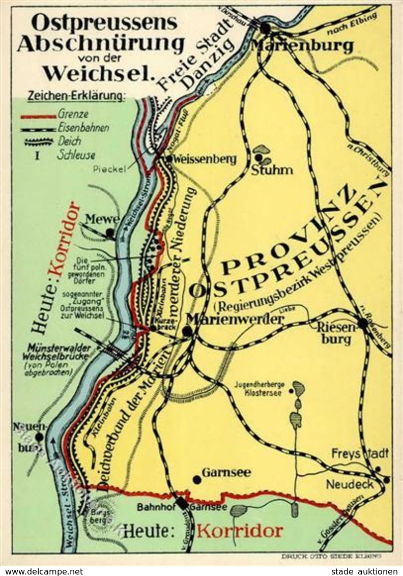 NS-LANDKARTE WK II - OSTPREUSSENS ABSCHNÜRUNG Von Der WEICHSEL I - Guerre 1939-45