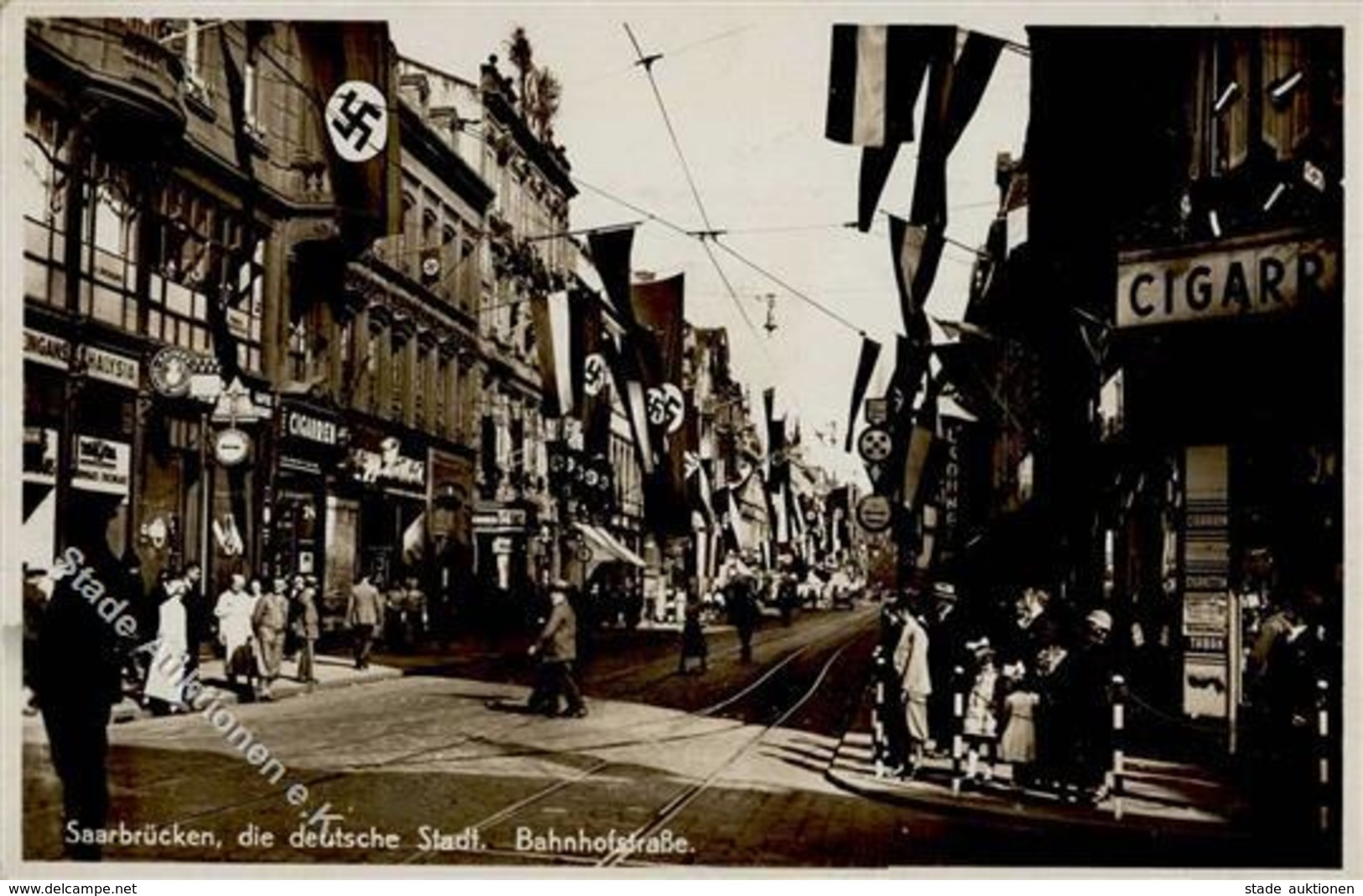 SAARBEFREIUNG 1935 WK II - Bahnhofstrasse SAARBRÜCKEN Mit S-o I-II - Guerra 1939-45