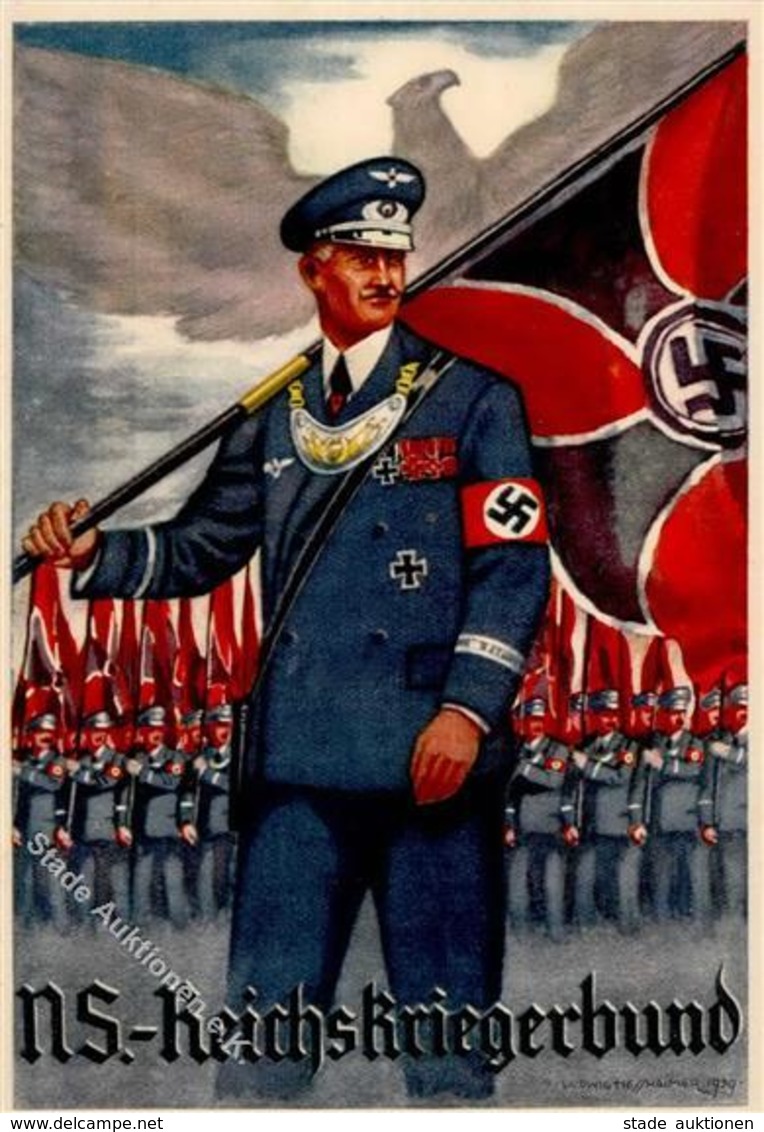 NS-REICHSKRIEGERBUND WK II - Propagandakarte D. Reichskriegerbundes WIEN Sign. Hesshaimer 1939 I - Guerra 1939-45