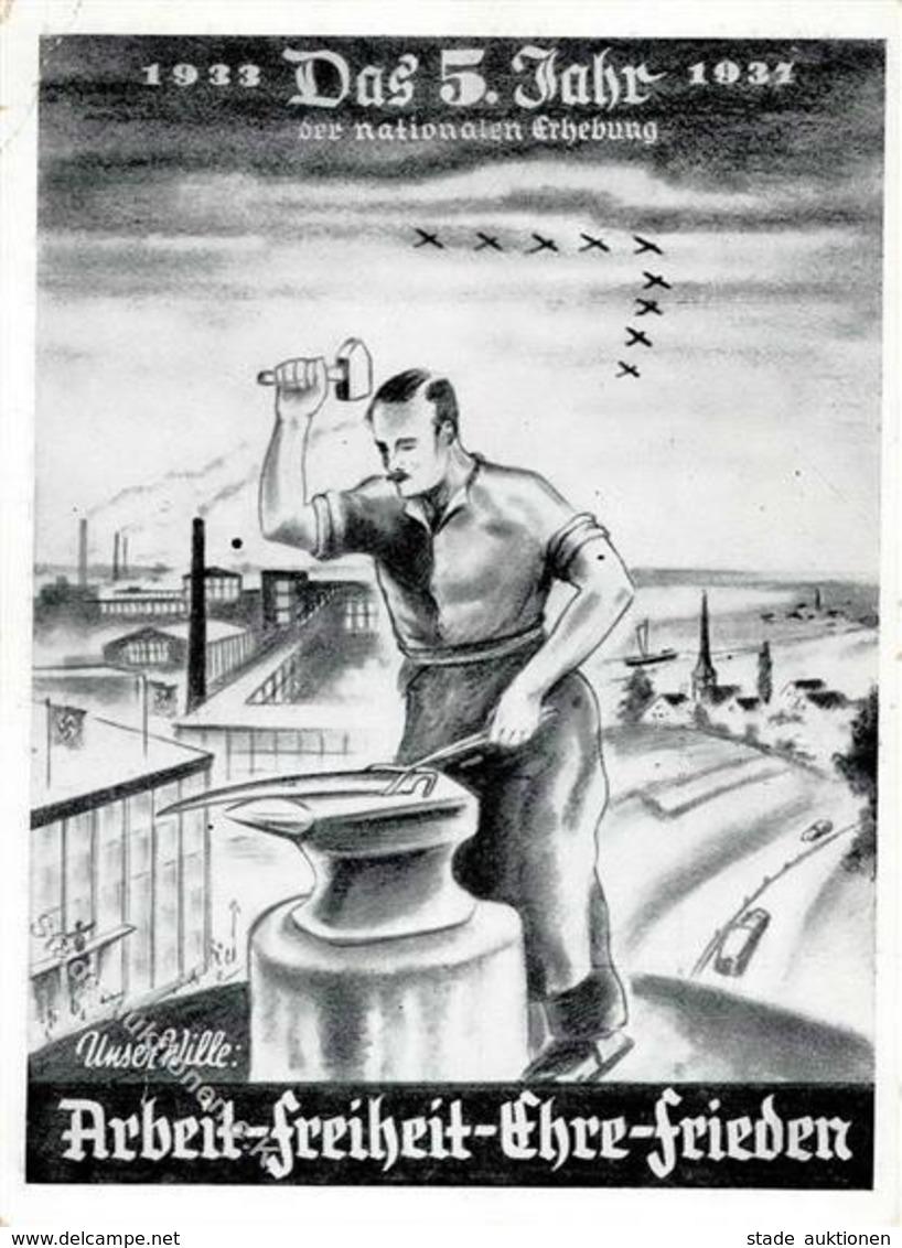 Propaganda WK II - Das 5.JAHR Der NATIONALEN ERHEBUNG 1937 - Ecke Gestoßen II - War 1939-45